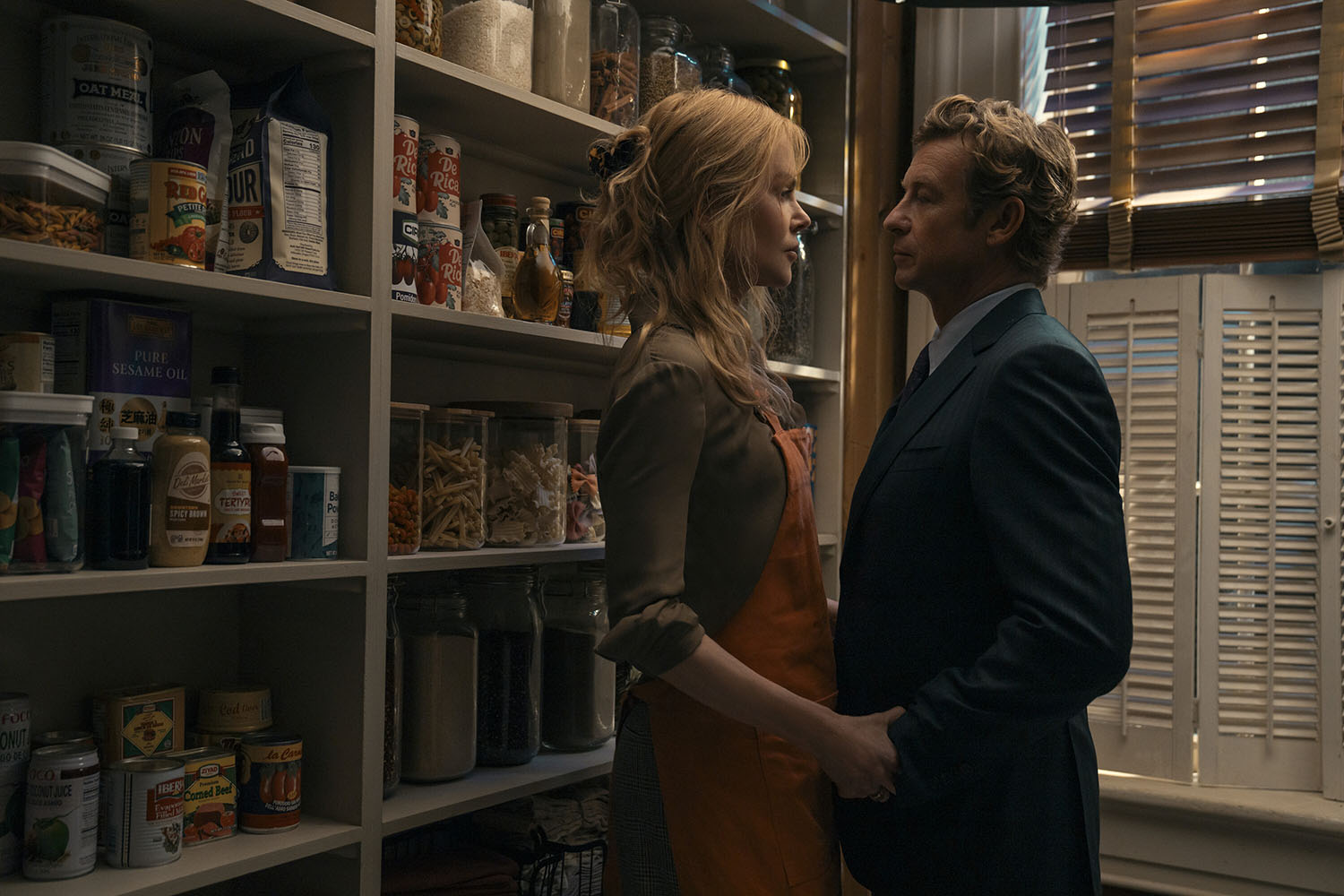 Simon Baker and Nicole Kidman in Scarpetta, 2026. 