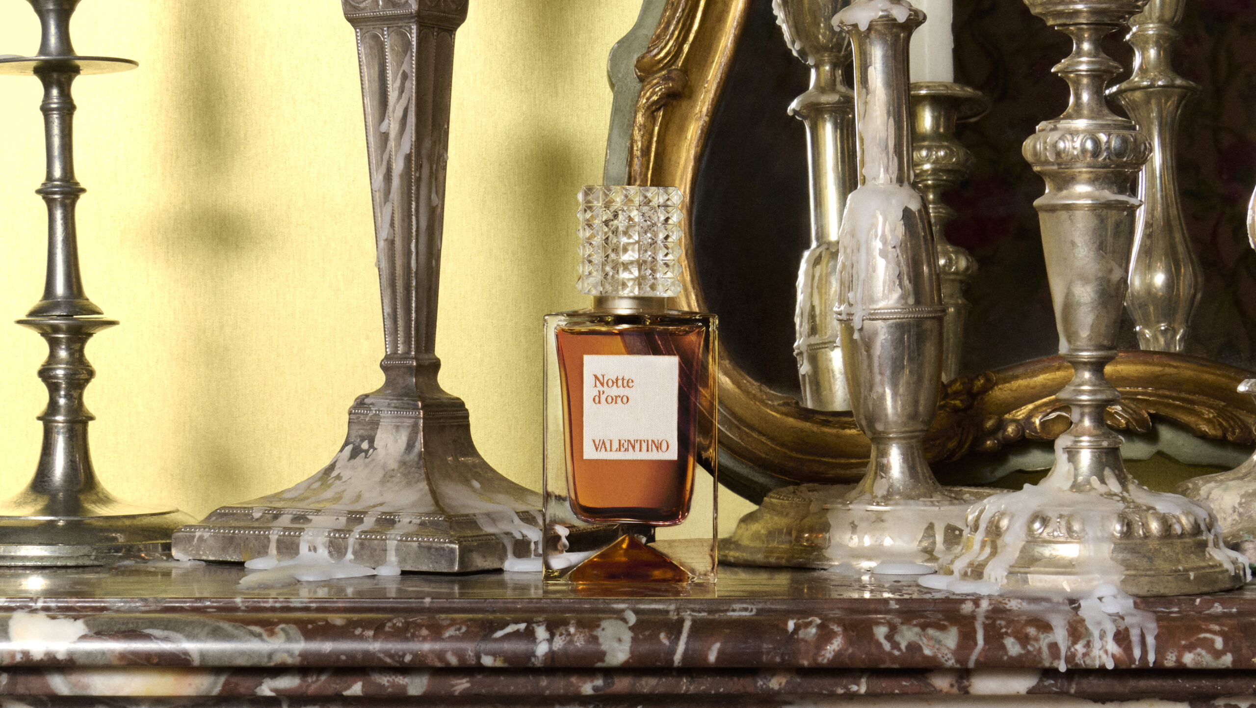 beauty-valentino-fragrance-perfumers-quotes A perfume bottle is positioned for Valentino's Analog of Dreams campaign