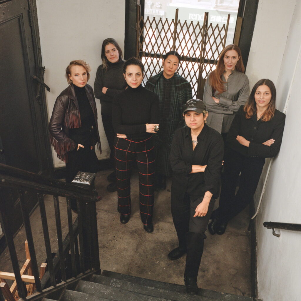 Artists & Mothers nonprofit organization and board members including artist Camille Henrot gallerist Bridget Donahue and founders curator Julia Trotta and artist Maria De Victoria