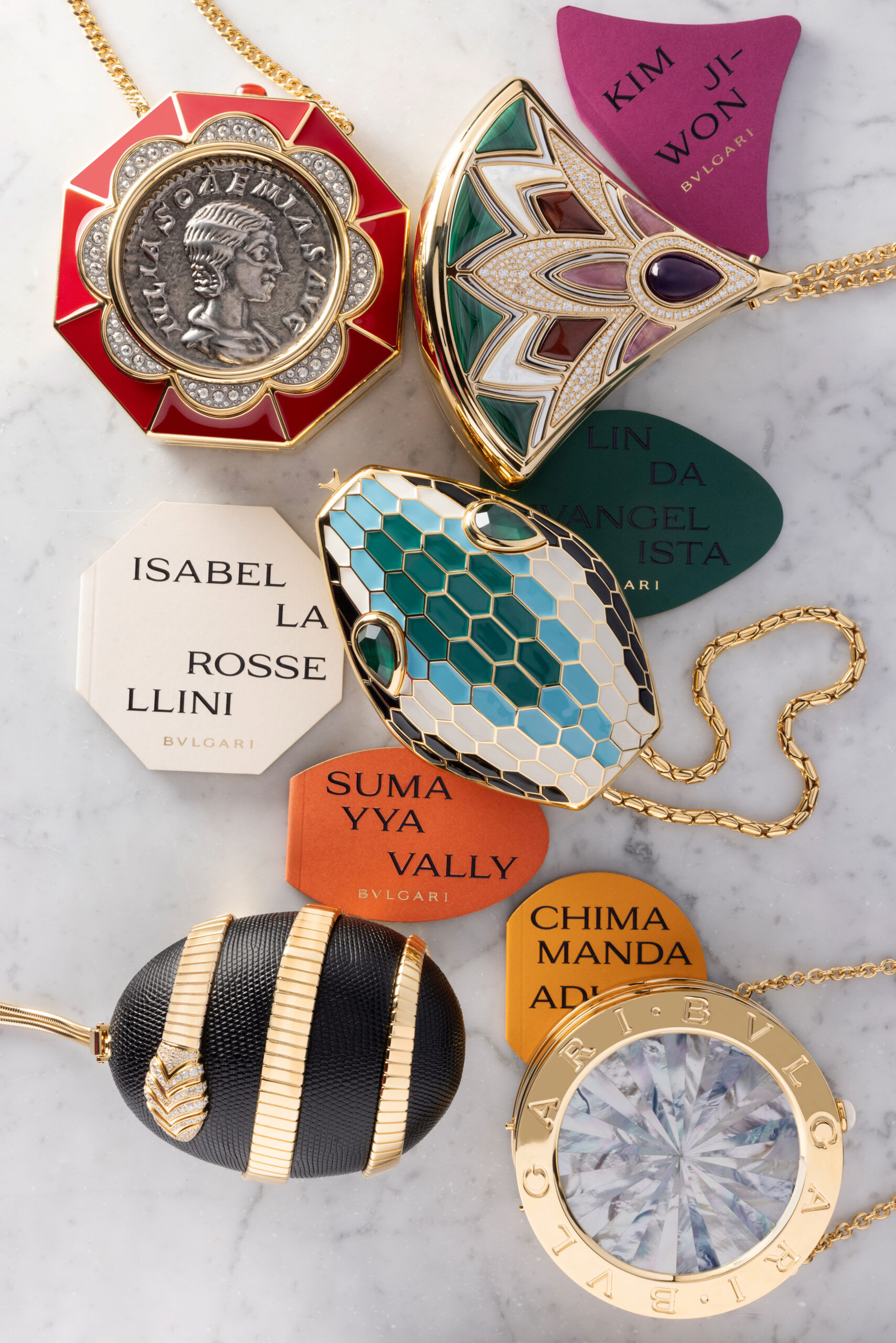 The Monete, Diva Dream, Serpenti, Tubofgas, and Bvlgari Bvlgari Minaudières