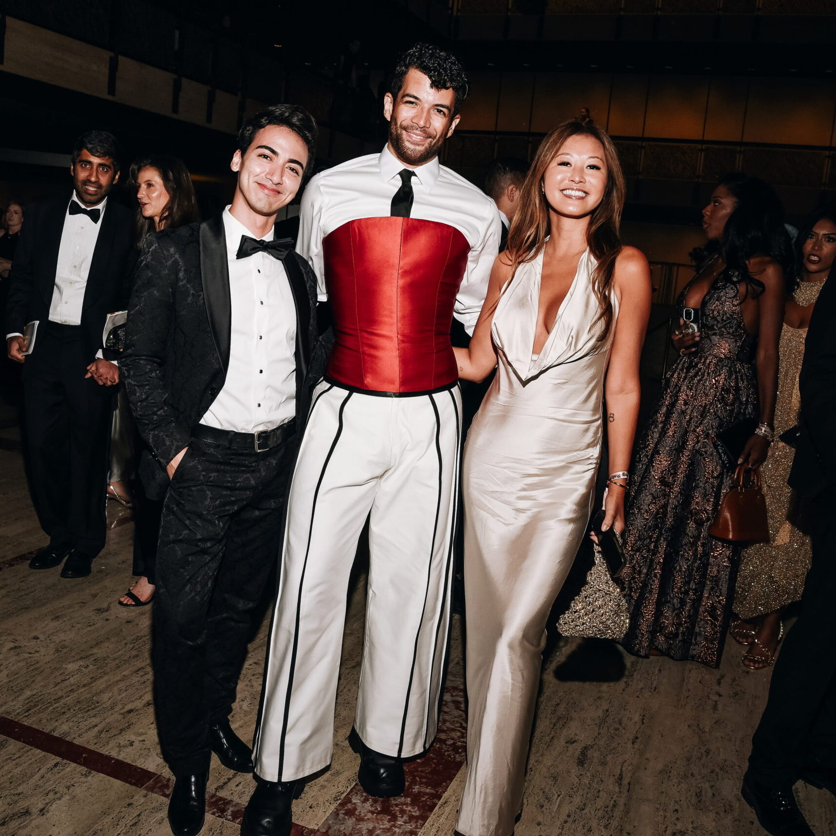 New York City Ballet,Principal Dancer Gilbert Bolden III (center) with members of the Young Patrons Circle at the Fall 2025 post - performance “ Balanchine Ball ”. Photo credit: Nina Westervelt / NYCB