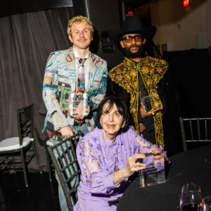 KidSuper (Colm Dillane), Awol Erizku, and Lois Plehn pose for a portrait at the 2026 Bronx Museum Gala