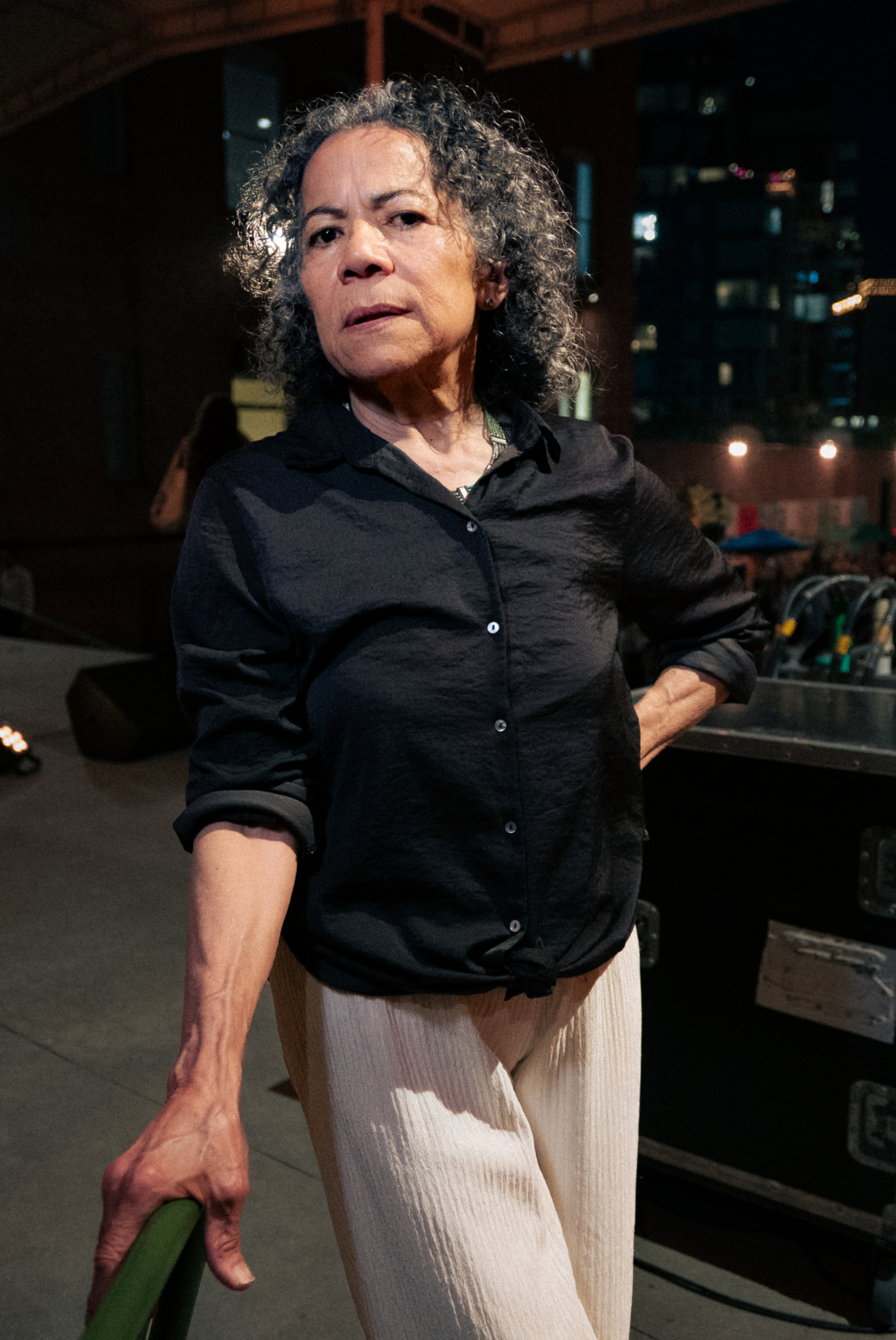 G. Rosa-Rey in black button up at MoMA PS1 