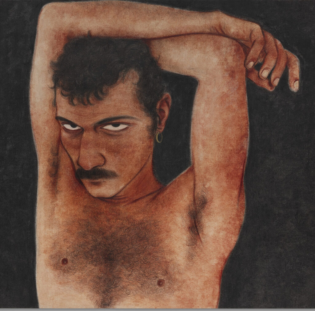 Roberto de Pinto painting showing at Francesca Minini in Milan