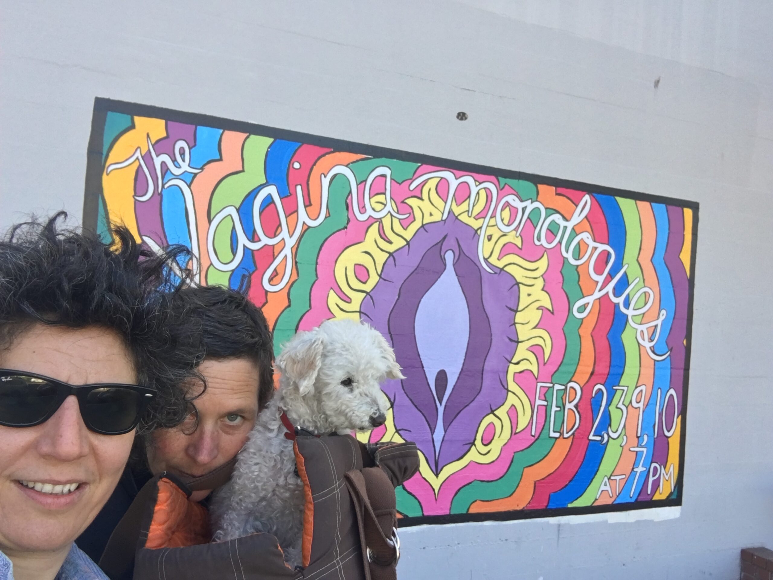 Sahar Khoury and Alicia McCarthy with their dog