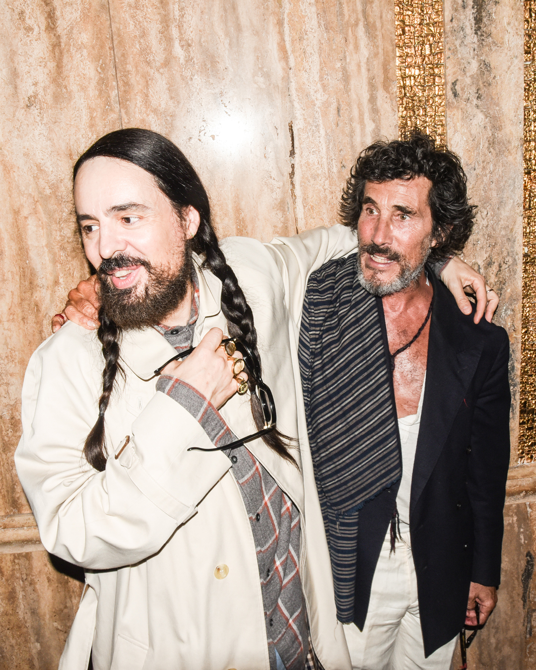 Alessandro Michele and Mark Borthwick pose for a portrait at the Valentino party in Los Angeles