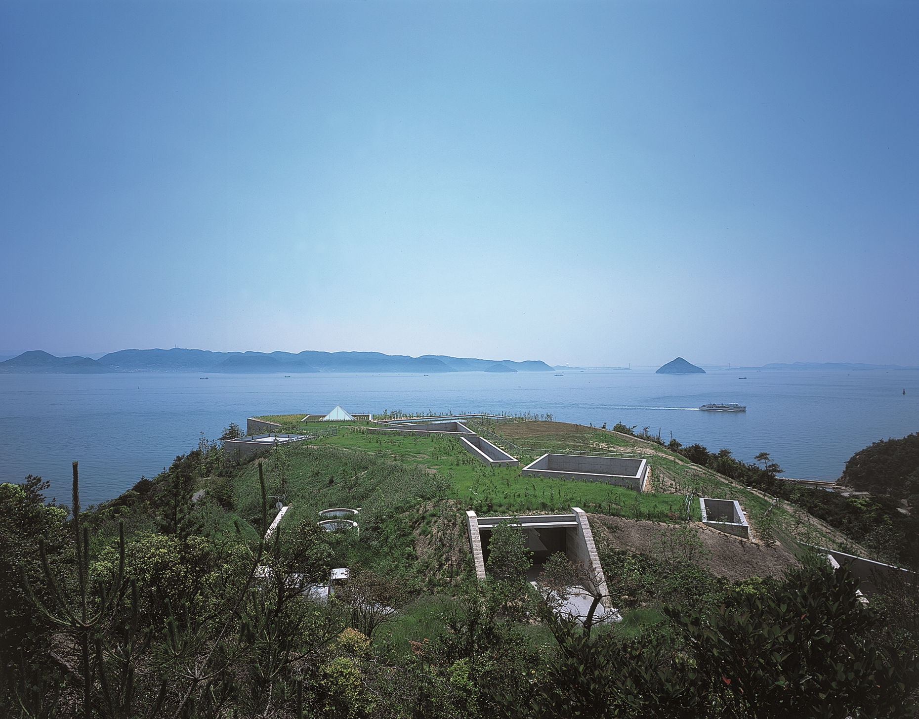 An aerial view of Benesse Art Site Naoshima