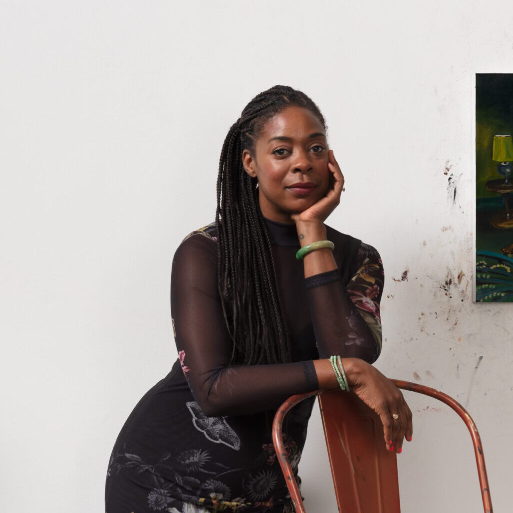 Artist Danielle Mckinney in her studio