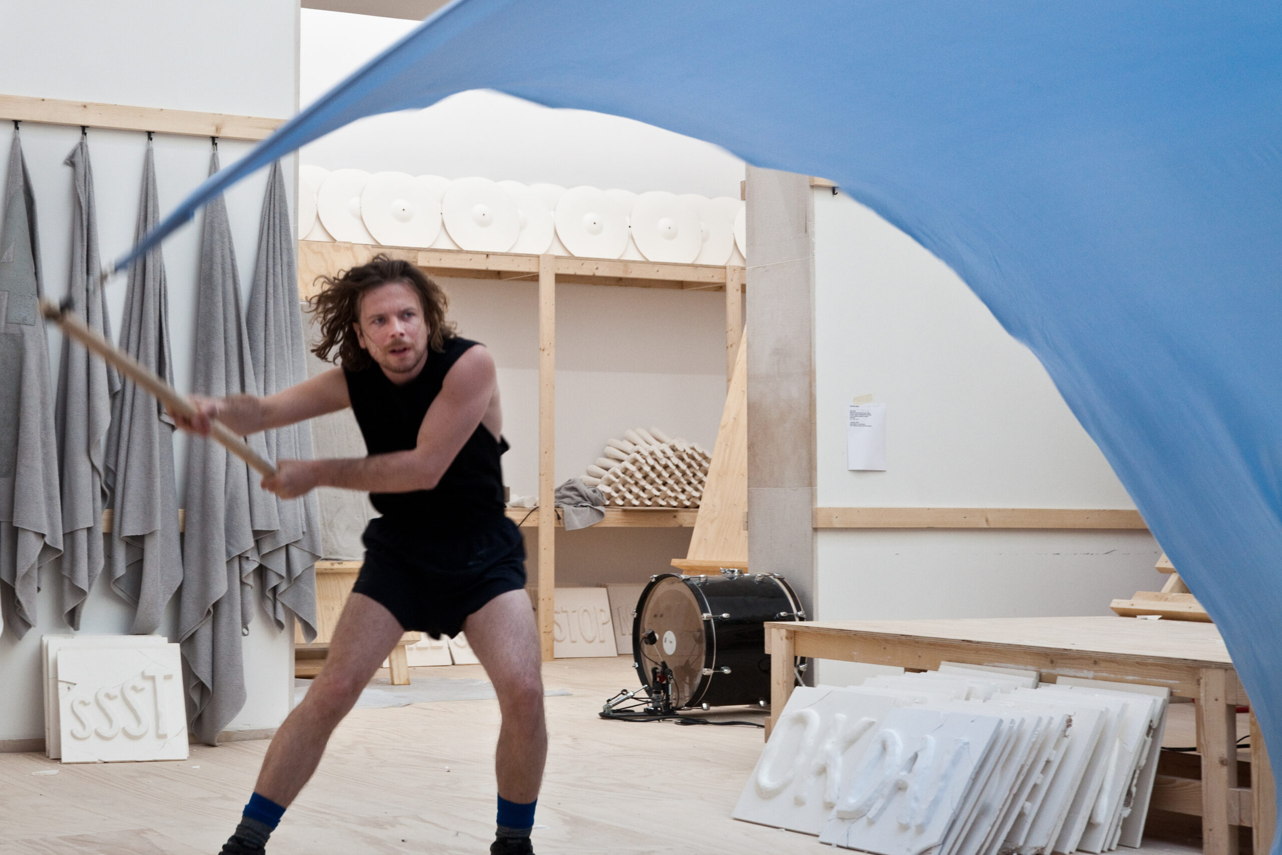 Performer in Miet Warlop's Venice Biennale performance, 2026