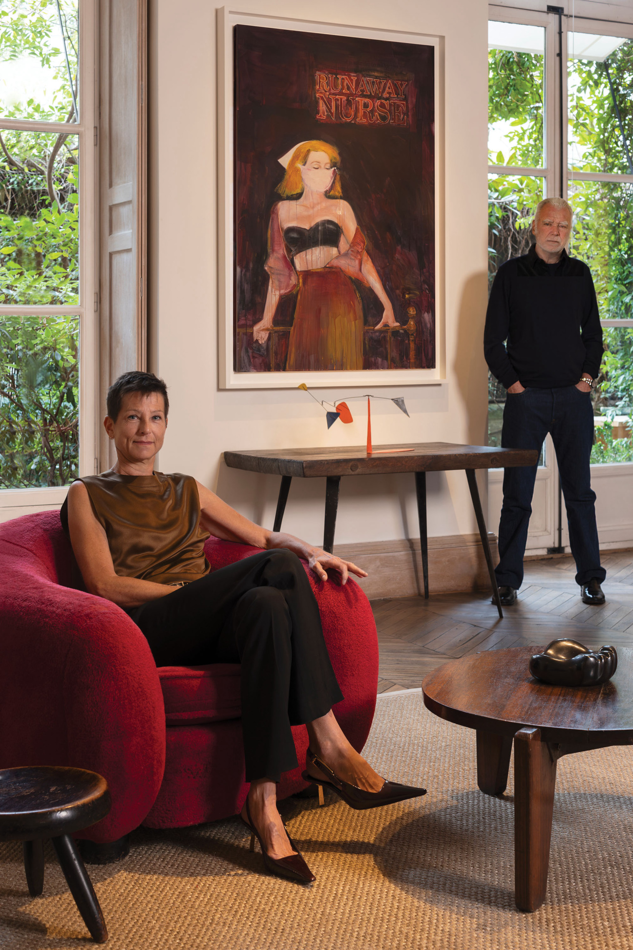 Laurence and Patrick Seguin pose for a portrait at home