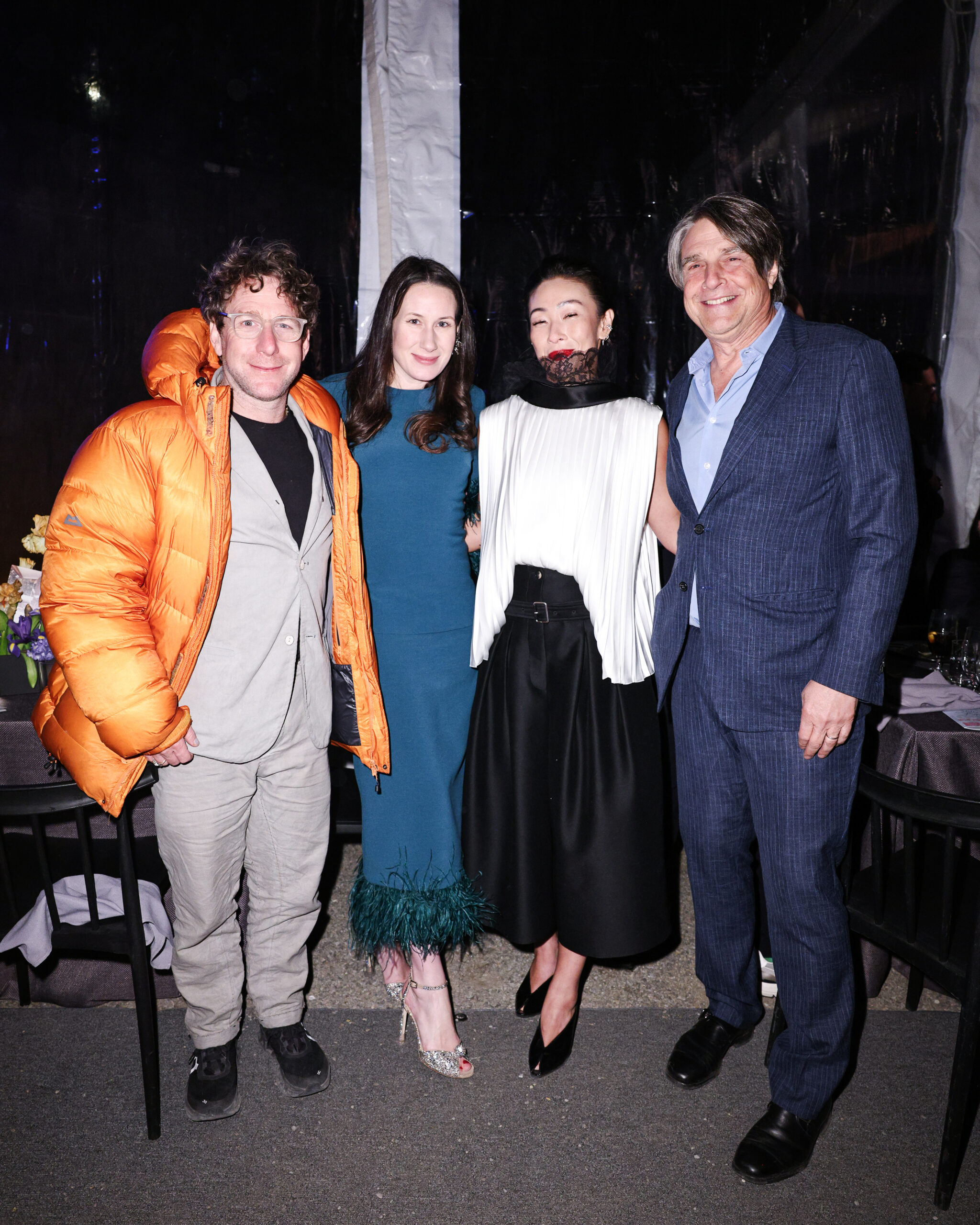 Dustin Yellin, Jamie Singer Soros, Sonya Yu, and Robert Soros