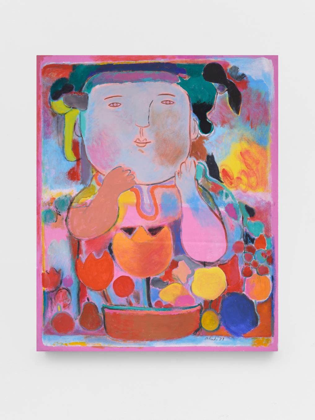 Miné Okubo, Untitled (Girl with Flower), 1973
