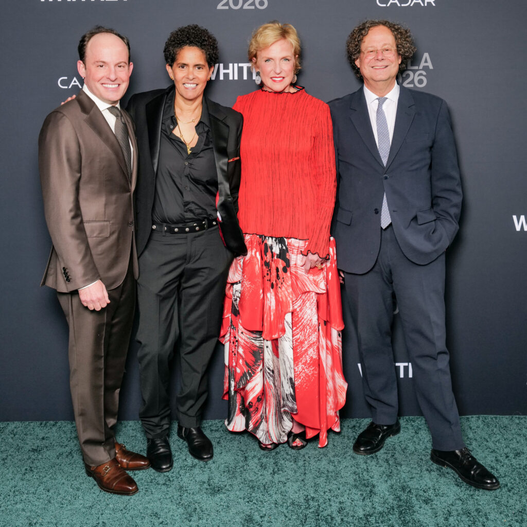 Scott Rothkopf, Julie Mehretu, Fern Tessler, and Adam Weinberg pose for a portrait at the Whitney Museum Gala