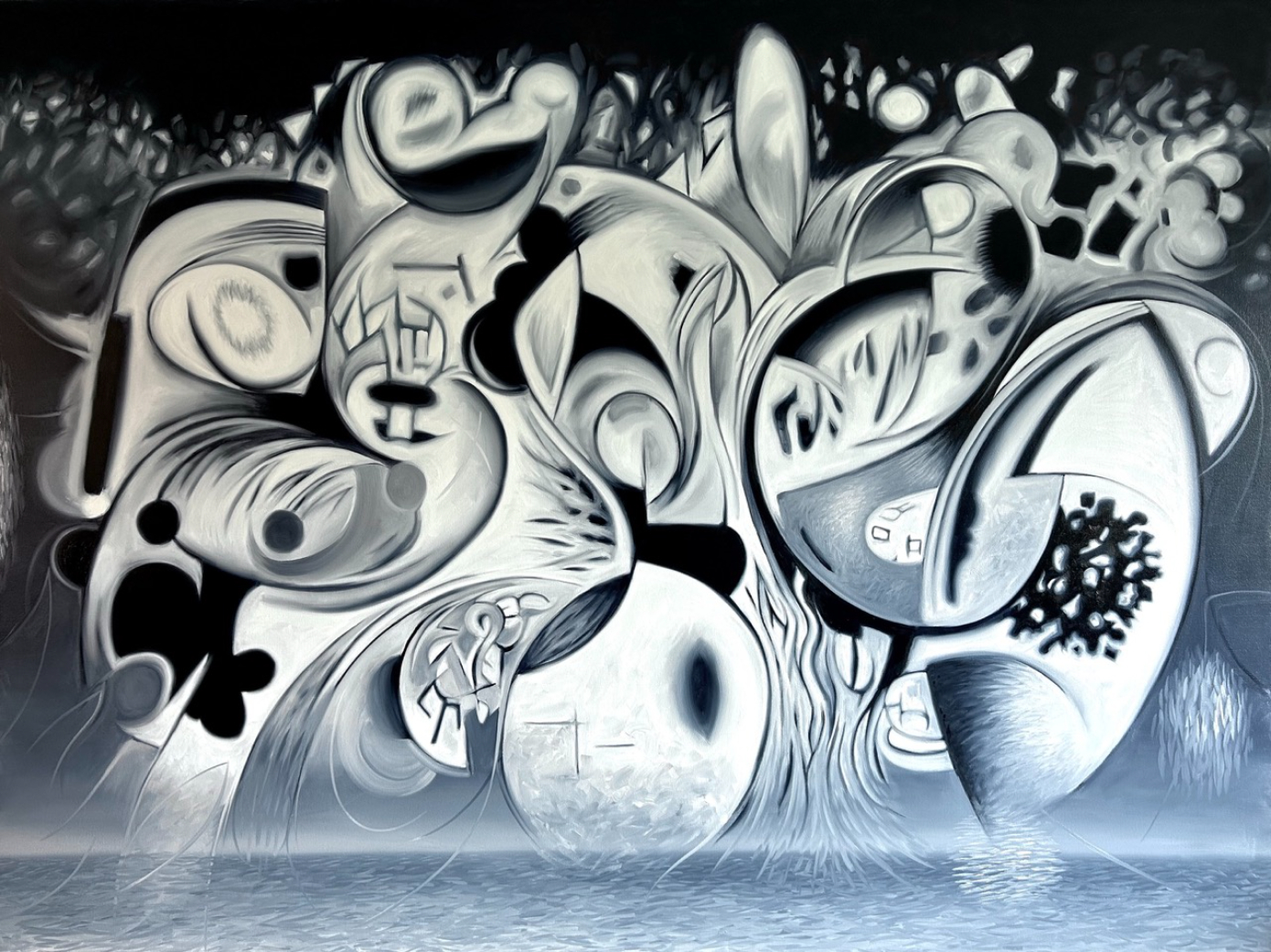 monochromatic abstract painting