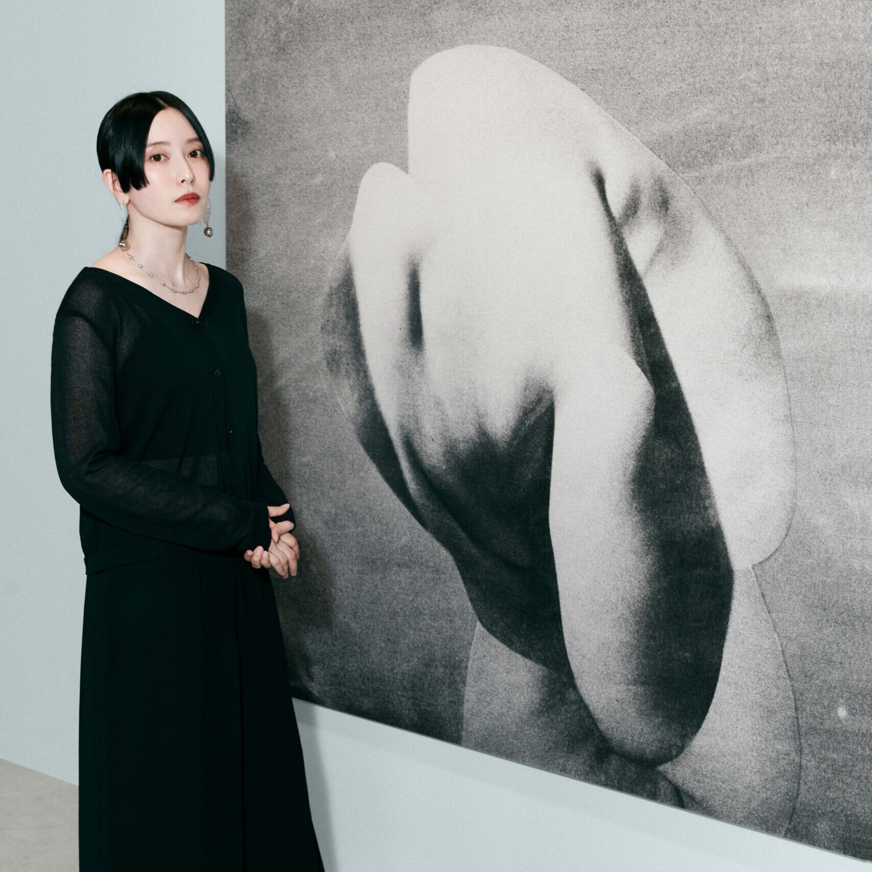 art-akari-takenobu-ghosts-on-film-dior-arles Dior Beauty Photography and Visual Arts Award for Young Talent winner Akari Takenobu standing next to her art
