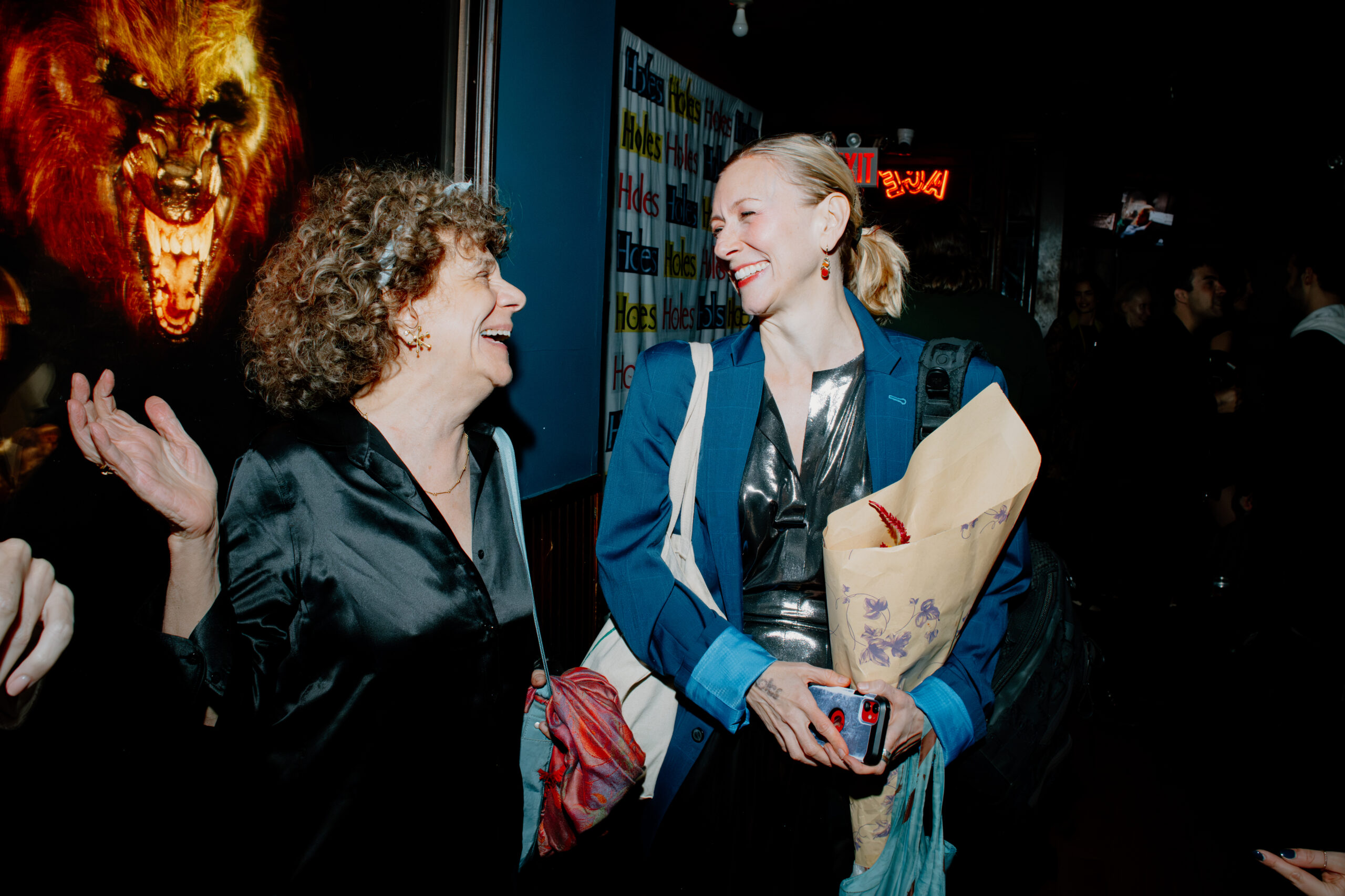Melissa Stern and Tina Benko talk together at The Holes event.